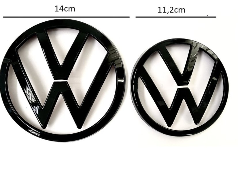 VW GOLF VIII MK8 (2021-2023) front and rear emblem, logo (14cm and 11cm) - glossy black