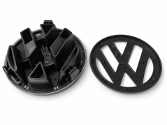 VW Eos 2006-2010, predný a zadný znak, logo (12,5cm a 11cm) - čierna lesklá (náhrada)