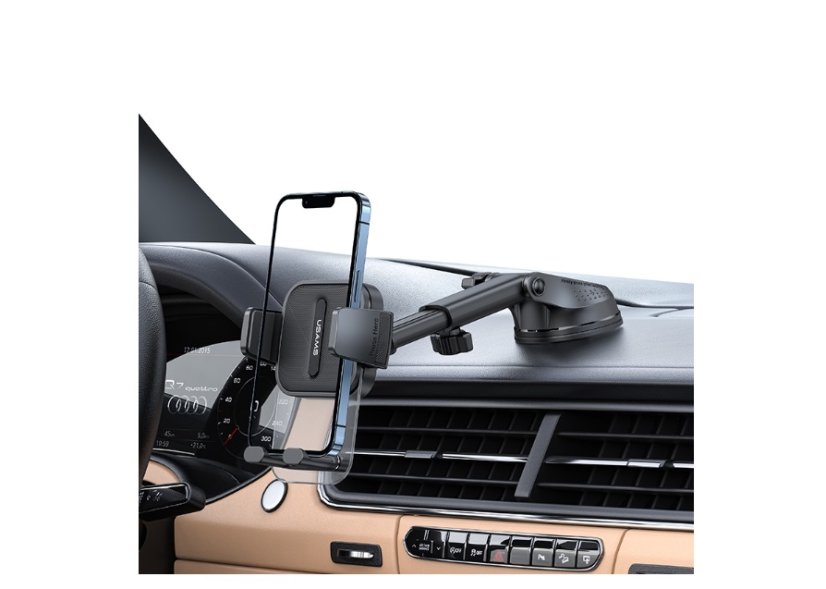 USAMS US-ZJ072 Car Center Console Retractable Transparent Bracket Black