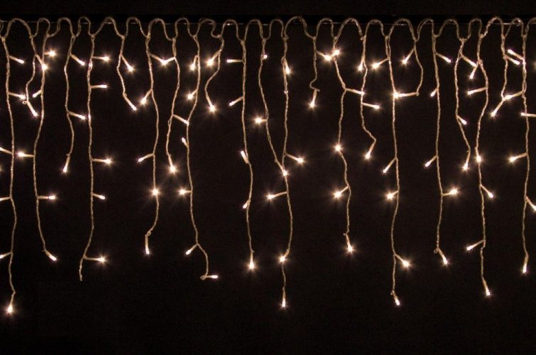 LUMA LED Christmas light rain with a flash, 210 LEDs 5m power cable 5m IP44 warm white with a timer