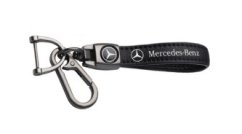 MERCEDES BENZ key fob, keychain black leather
