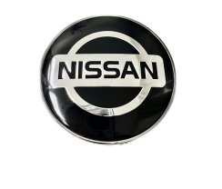 Krytky kol, pokličky na kola NISSAN 60mm černá chrom
