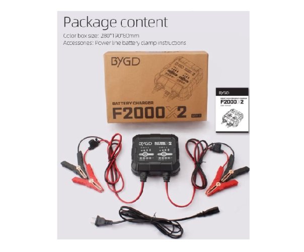 Caricabatterie intelligente completamente automatico 4A 6V 12V bicomponente portatile