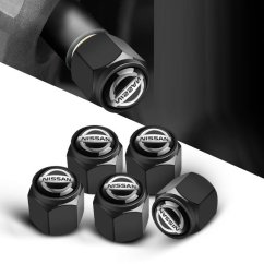 4 pcs NISSAN valve caps, black valve covers