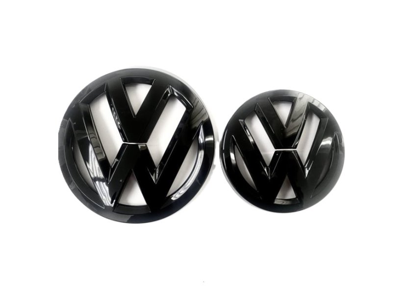 VW GOLF VII SPORTVAN (2019-2020) front and rear emblem, logo (14cm and 11,2cm) - glossy black