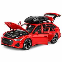 Audi RS6 kovinski model igrače luči baterije zvok 1:32 Rdeča