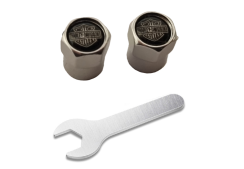 2 st HARLEY DAVIDSON ventilkåpor, silver ventilkåpor