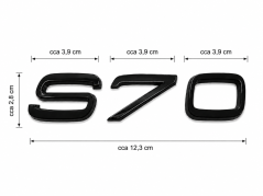 Volvo S70 rear trunk lid lettering - glossy black (12.3cm)