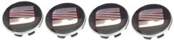 4pcs Wheel center caps SEAT 63mm black red chrome 1P0601165