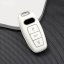 LUXURY key cover for Audi cars white glossy/Chrome