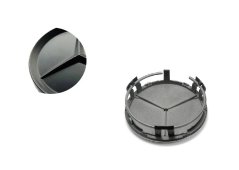 Wheel center cap MERCEDES BENZ 75mm black matte B66470202