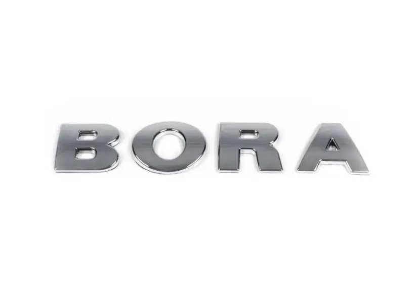 BORA inscription - shiny chrome 130mm