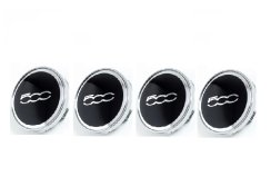 4pcs Wheel center caps FIAT 500 60mm black chrome 51884863