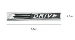 BMW EDrive inscription - chrome - black matt (9,5x1,5cm)