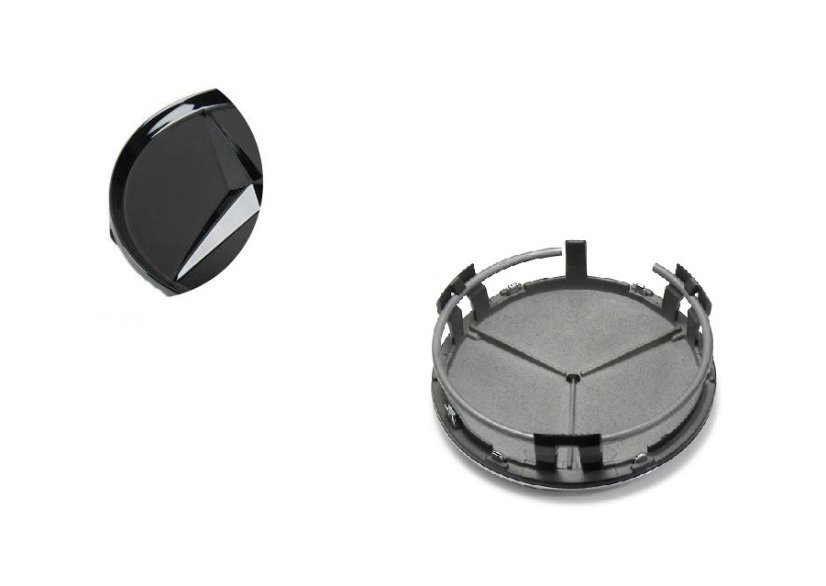 Wheel center cap MERCEDES BENZ 75mm black gloss B66470202