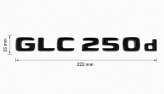 Mercedes nápis  GLC4250d - černý lesklý 222mm