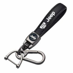 JEEP key fob, keychain black leather