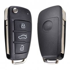 LUXURY protège-clés pour voitures AUDI blanc brillant/argent