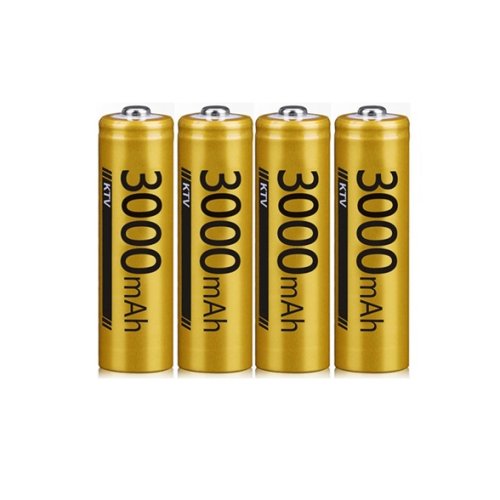 4 unidades DOUBLEPOW potentes baterías recargables AA 3000 mAh 1,2 V Ni-Mh, carga 1500x