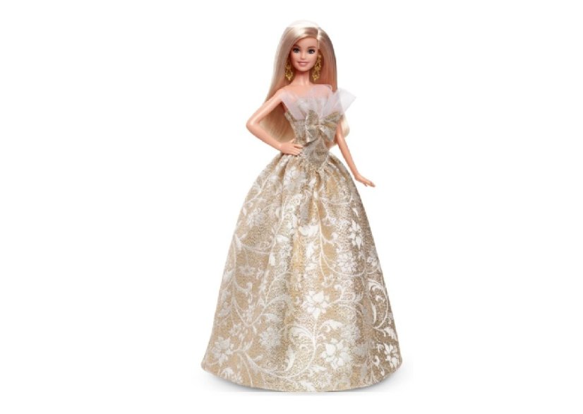 Mattel Barbie Vánoční panenka blondýnka 2025 JBH95