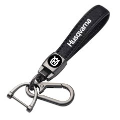 Husqvarna key fob, keychain black leather