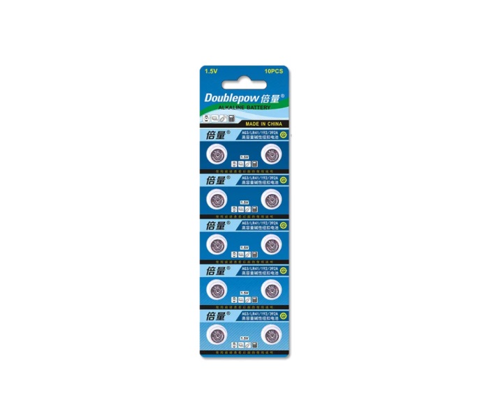 10x DOUBLEPOW AG3 LR41 1.5V alkaline batteries 10x DOUBLEPOW AG3 LR41 1.5V alkaline batteries
