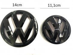 Emblema dianteiro e traseiro Volkswagen PASSAT CC 2019-2020, logotipo (14cm e 11,1cm) - preto brilhante