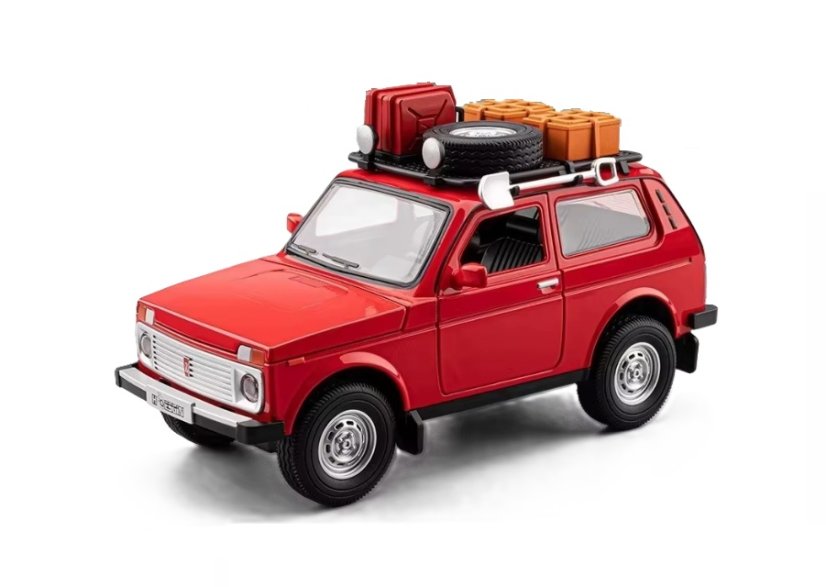 Lada Niva Off-road metalni model igračke svjetla baterije zvuk 1:24 Crvena
