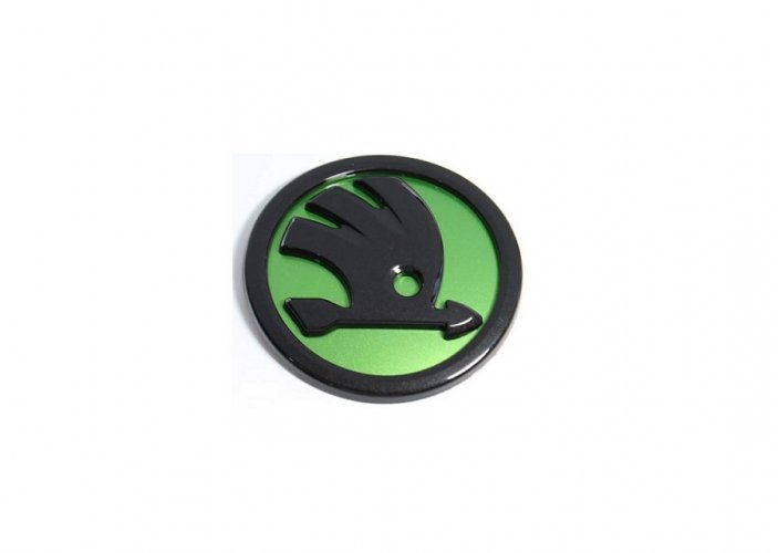 Emblem ŠKODA logo 90mm greenish black 32D853621A