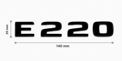 Mercedes lettering E320 - glossy black 140 mm