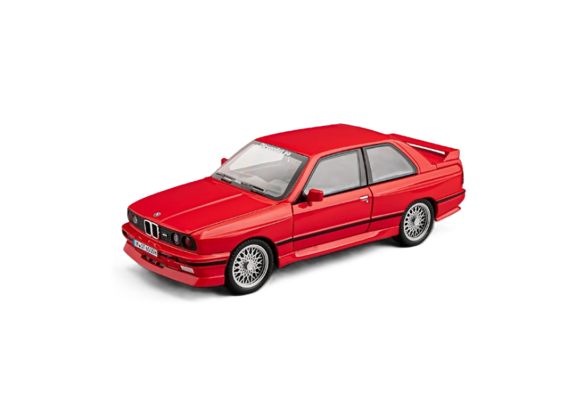 BMW M3 E30 metalen model speelgoedbatterijverlichting klinkt 1:24 Rood