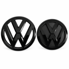 Emblema e logo anteriore e posteriore (15,7 cm e 14,2 cm) per VW TOUAREG 1, 7L6 Facelift (2007-2010) - nero lucido (ricambio)