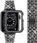 APPLE WATCH Band for Women Screen Protector Diamond Crystal Protective Case with Metal Band for iWatch Series ULTRA Black 49mm