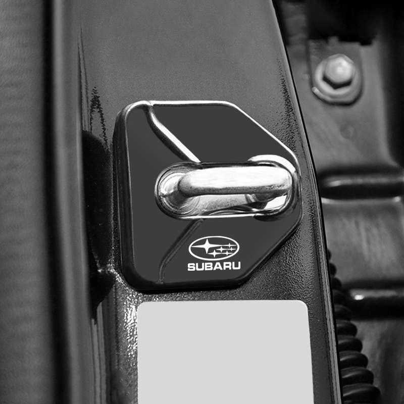 4 pcs SUBARU Protective cover for the door latch- black glossy