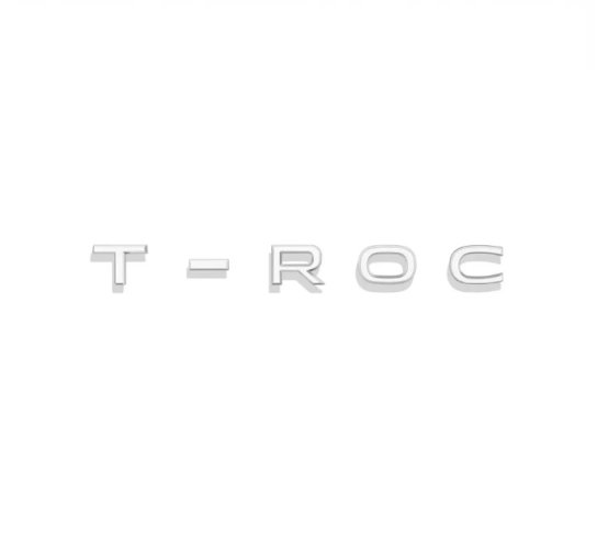 T - ROC užrašas - blizgus chromas 178mm