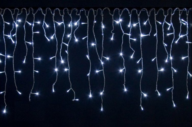 LUMA LED Christmas light rain with a flash, 105 LEDs 2,5m power cable 5m IP44 cold white with a timer