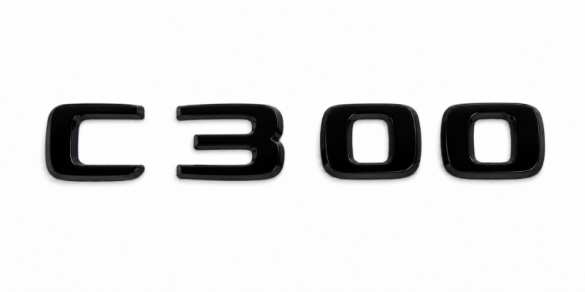 Mercedes lettering C300 - glossy black 140 mm