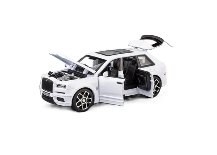 Rolls Royce Cullinan metalen model speelgoedbatterijverlichting klinkt 1:20 Wit