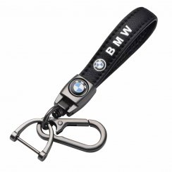 BMW key fob, keychain black leather