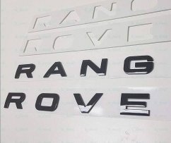 RANGE ROVER sign with letter template - glossy black (35.4x3.1cm)