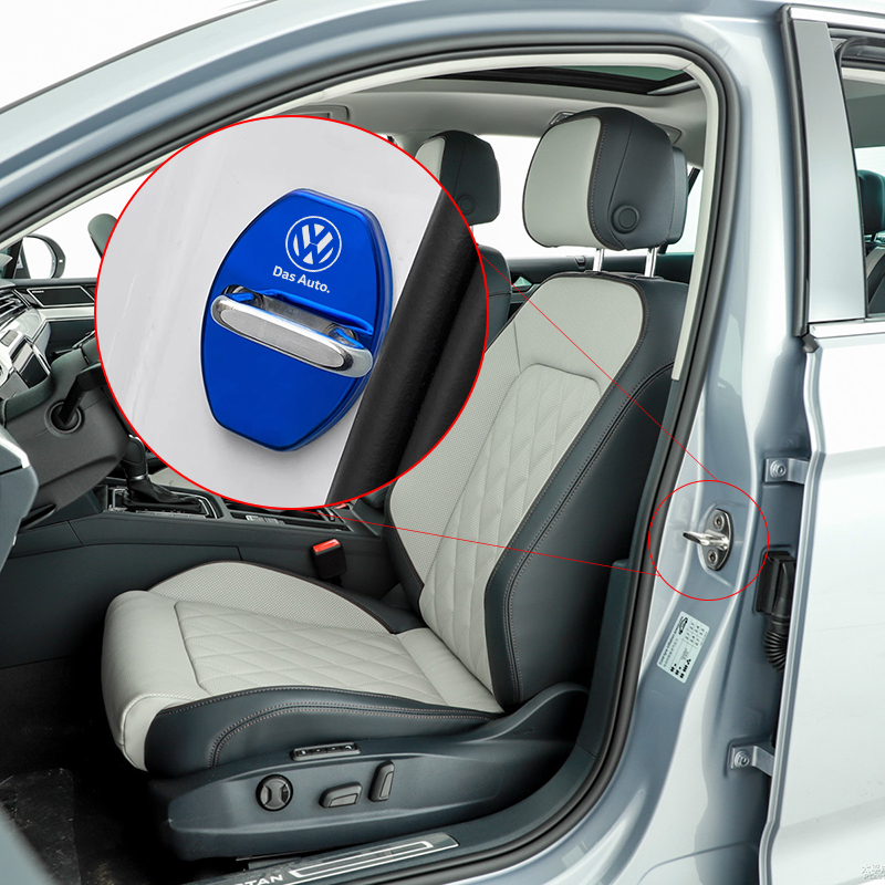 4ks VOLKSWAGEN Ochranný kryt západky dveří - stříbrné