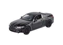 BMW M4 metalinio modelio žaislinio akumuliatoriaus lemputės skamba 1:32 Juoda