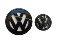 VW JETTA (2006-2011) front and rear emblem, logo (15,4cm a 10,2cm) - black glossy