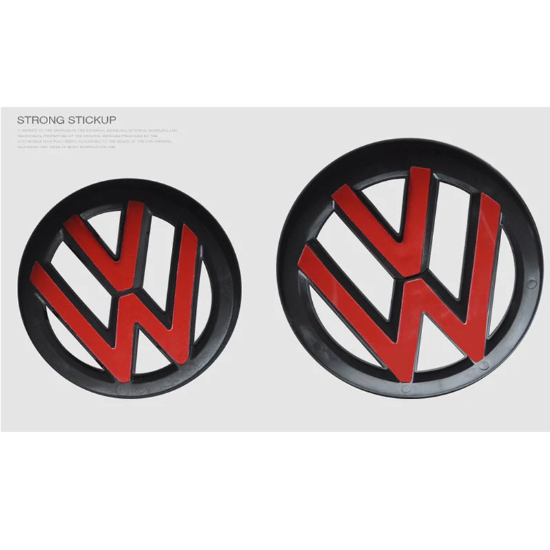 VW GOLF 7.5 MK7.5 (2018-2020) front and rear emblem, logo (14cm and 11,5cm) - glossy black