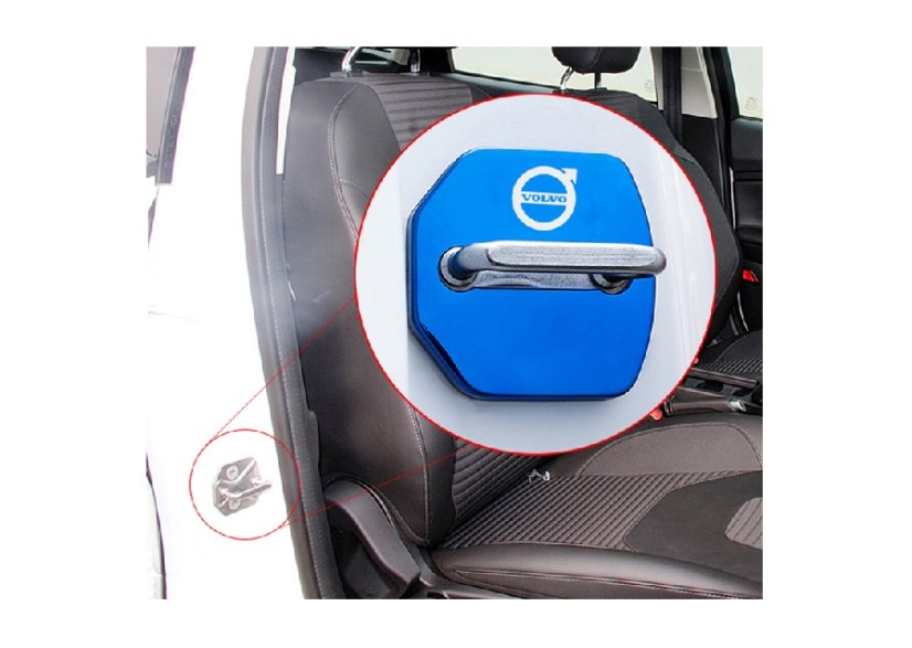 4 pcs VOLVO Protective cover for the door latch- black glossy