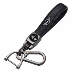 MINI COOPER key fob, keychain black leather