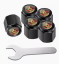 4 pcs PORSCHE valve caps, black valve covers