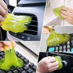 1ks čístící gel, sliz do interiéru vozu, auta - zelený