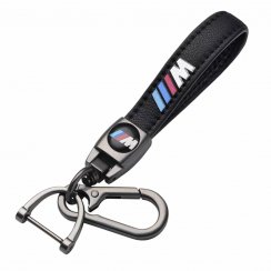 BMW M key fob, keychain black leather