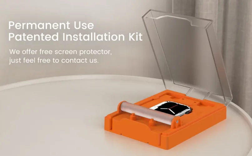 MOHAVE, beschermend glas 3D NanoFlex Screenprotector met installatiekit voor Apple Watch 44mm